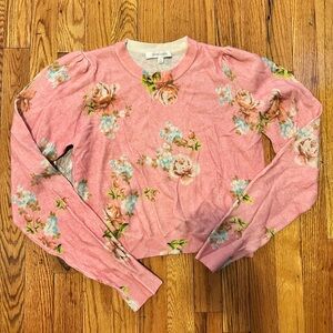 Never worn! Favorite Daughter Pink Floral Cashmere & Wool Sweater